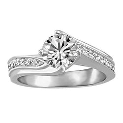 3.30 Carats Round Cut Real Natural Earth Mined Diamonds Solitaire Ring With Accents New
