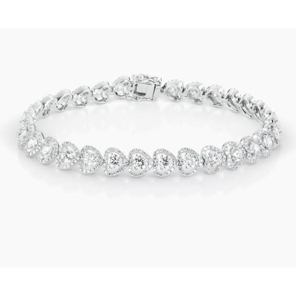 3.35 Carats Brilliant Cut Diamonds Ladies Bracelet Gold White 14K Tennis Bracelet