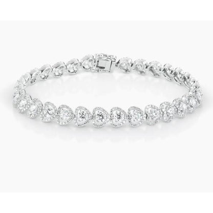3.35 Carats Brilliant Cut Diamonds Ladies Bracelet Gold White 14K Tennis Bracelet