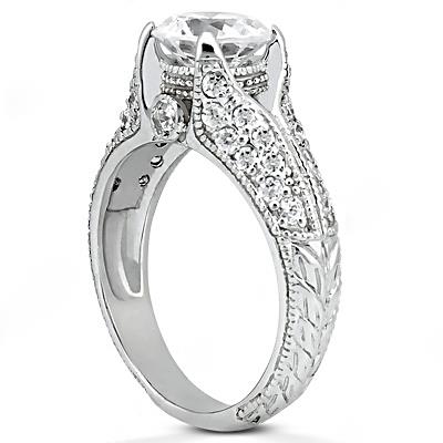   Split Shank Jewelry White Gold Solitaire Ring 