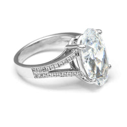 3.40 Carats Sparkling Diamonds Anniversary Ring 14K White Gold
