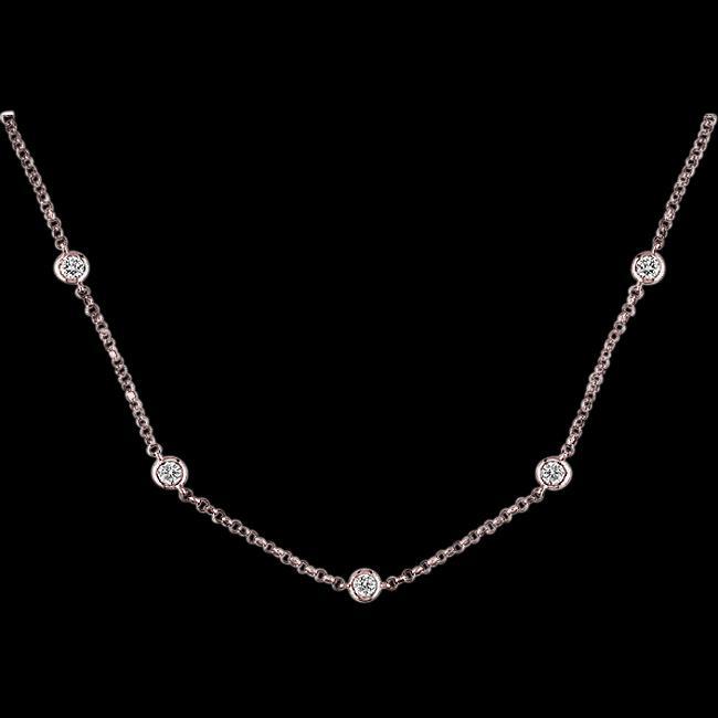 3.5 Carat Yards Diamonds Rose Gold Necklace Pink Gold Pendant Pendant
