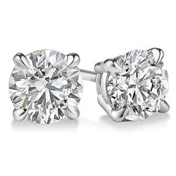 Natural Diamond Earring 3.5ct - White Gold 14K