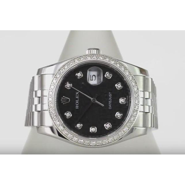 3.5 Ct Custom Diamond Dial Bezel Concealed Clasp Datejust Rolex Men Watch Ss & Gold Watch Bezel