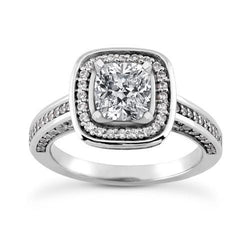 Natural  3.50 Ct. Halo Sparkling Diamonds Ring White Gold Ladies Jewelry New