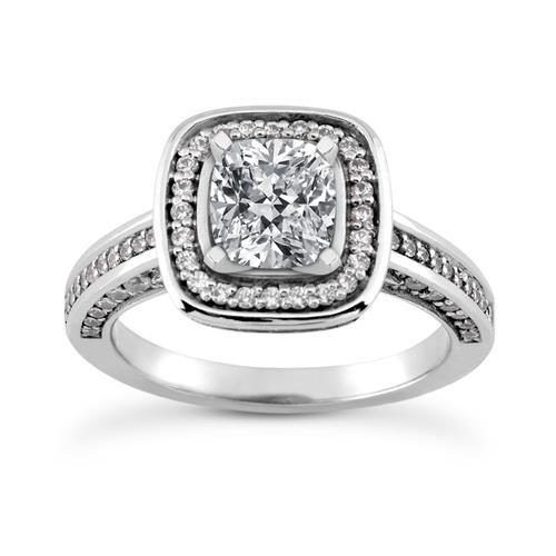 3.5 Ct. Halo Setting Sparkling Diamonds Ring White Gold Halo Ring