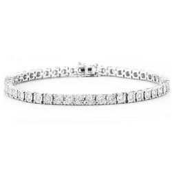 Natural  4.50 Ct Round Cut Diamond Tennis Bracelet Solid White Gold Jewelry