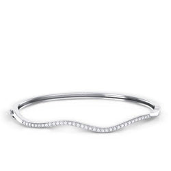 3.50 Ct Round Cut Natural Earth Mined Diamond Women Bangle White Gold