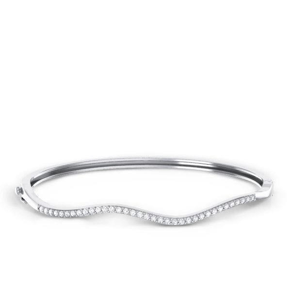 3.5 Ct Round Cut Diamonds Women Bangle Bracelet White Gold Bangle