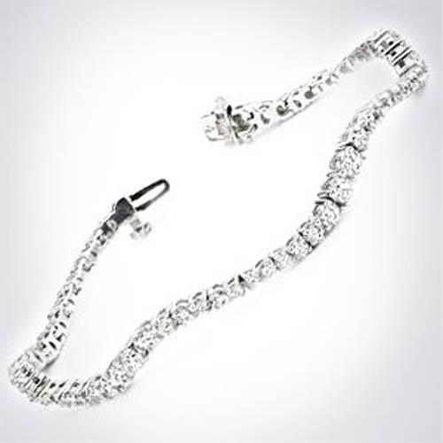 3.5 Ct Round Fine Diamond Bracelet Solid White Gold Sparkling Tennis Bracelet