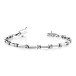 3 Ct Round Prong Setting Natural Earth Mined Diamond Lady Tennis Bracelet White Gold