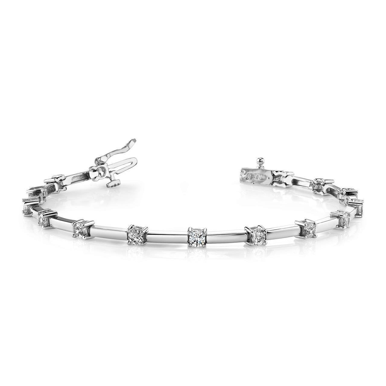 3 Ct Round Prong Setting Diamond Lady Tennis Bracelet White Gold Tennis Bracelet