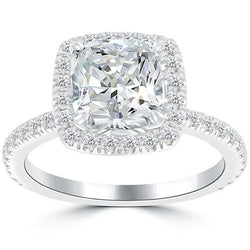 Halo Engagement Ring 3.75 Carats Natural Earth Mined Diamond