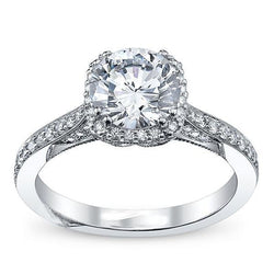 3.50 Carats Halo Natural Earth Mined Diamond Wedding Ring White Gold
