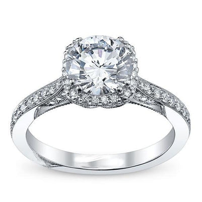 3.50 Carats Halo Diamonds Wedding Ring White Gold Halo Ring