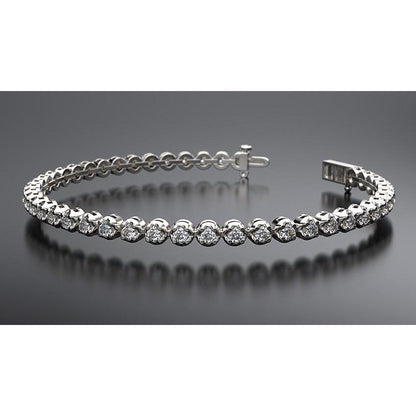 3.50 Carats Round Cut Diamonds Tennis Bracelet White Gold 14K New Tennis Bracelet