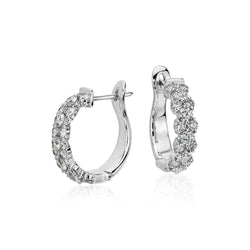 3.50 Ct Gorgeous Round Cut Diamonds Women Hoop Earrings Gold White