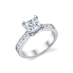 3.50 Ct Princess And Round Cut Diamonds Wedding Ring