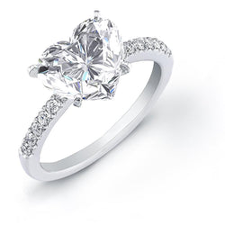 3.50 Carats Heart & Round Diamond Wedding Ring Jewelry New