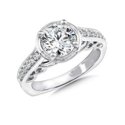 3.50 Carats White Gold Sparkling Round Cut Diamond Engagement Ring