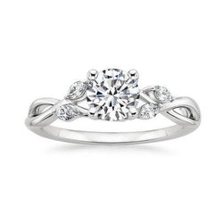 2.94 Carats Round And Marquise Cut Diamonds Anniversary Ring White Gold