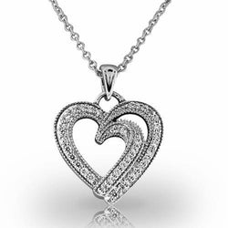 3.50 Ct Round Cut Natural Earth Mined Diamonds Heart Shaped Pendant Necklace White Gold