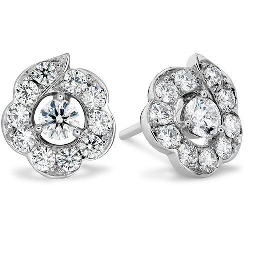 3.50 Ct Sparkling Round Cut Diamonds Halo Lady Studs Earrings White Gold Halo Stud Earrings