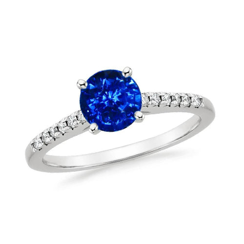  High Quality Fancy  Sri Lankan Sapphire And Diamonds Ring Gold