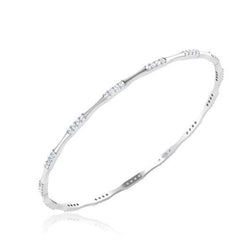 3.60 Ct Round Cut Natural Earth Mined Diamond Women Bangle White Gold