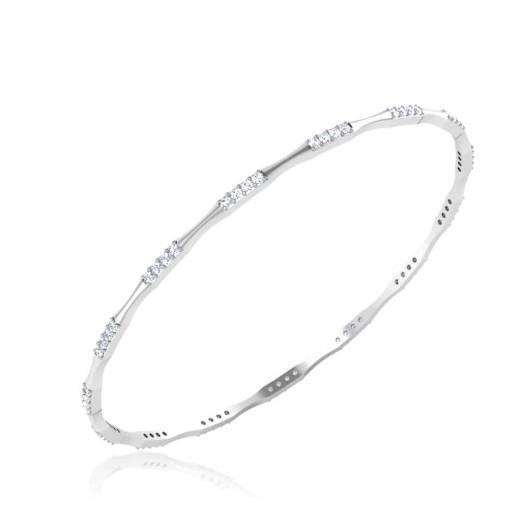 3.6 Ct Round Brilliant Cut Diamonds Women Bangle Bracelet White Gold Bangle