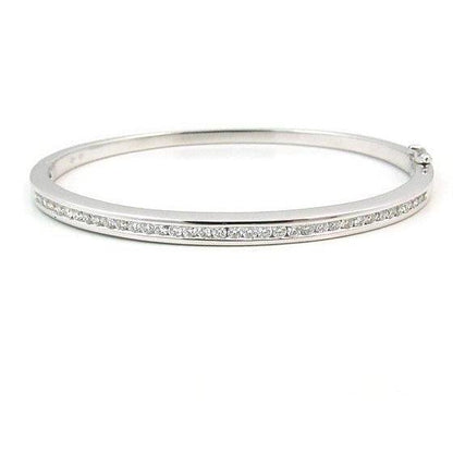 3.6 Ct Round Diamond Bangle 14K White Gold Bangle
