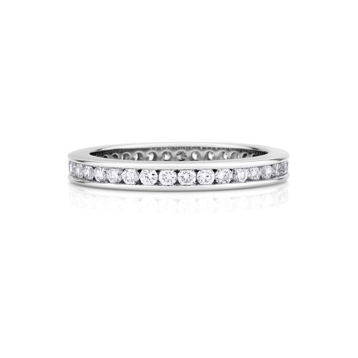 3.60 Carats Gorgeous Round Cut Diamonds Women Wedding Band Gold 14K Eternity Band