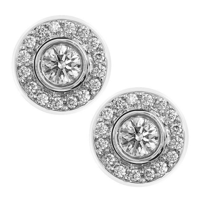 3.60 Ct Diamond Halo Women Stud Earrings White Gold 14K Halo Stud Earrings