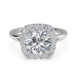 Natural  3.60 Carats Gorgeous Round Cut Diamond Anniversary Ring Halo