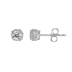 3.60 Ct Round Brilliant Cut Sparkling Lab Grown Diamonds Lady Studs Earrings