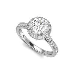 3.60 Ct Round Natural Earth Mined Diamond Engagement Halo Ring