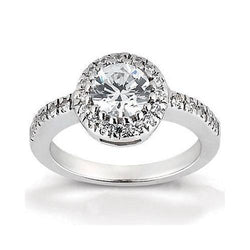 Natural  3.65 Ct. Diamond Halo Ring Wedding Jewelry White Gold