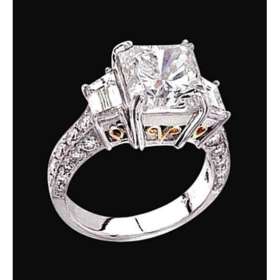3.66 Carat Diamond G Si1 Three Stone Diamond Ring Three Stone Ring