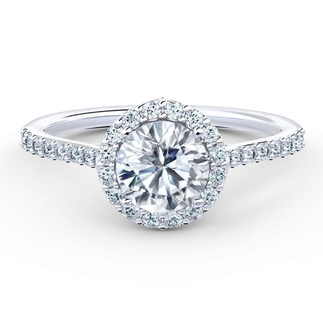 3.70 Carats Diamonds Engagement Halo Ring White Halo Ring