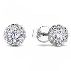 2.75 Carats Gorgeous Round Cut Natural Earth Mined Diamonds Stud Earring White Gold 14K