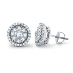  Women Studs Halo Earrings Round Cut Diamonds Halo Stud Earrings