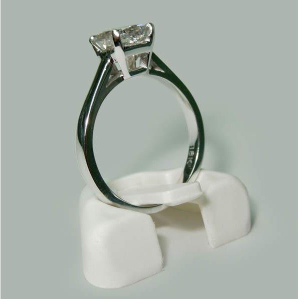 Silver Color  Unique Solitaire White Gold Diamond Anniversary Ring 