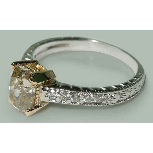 Two Tone Diamond Fancy  Ring with Accents