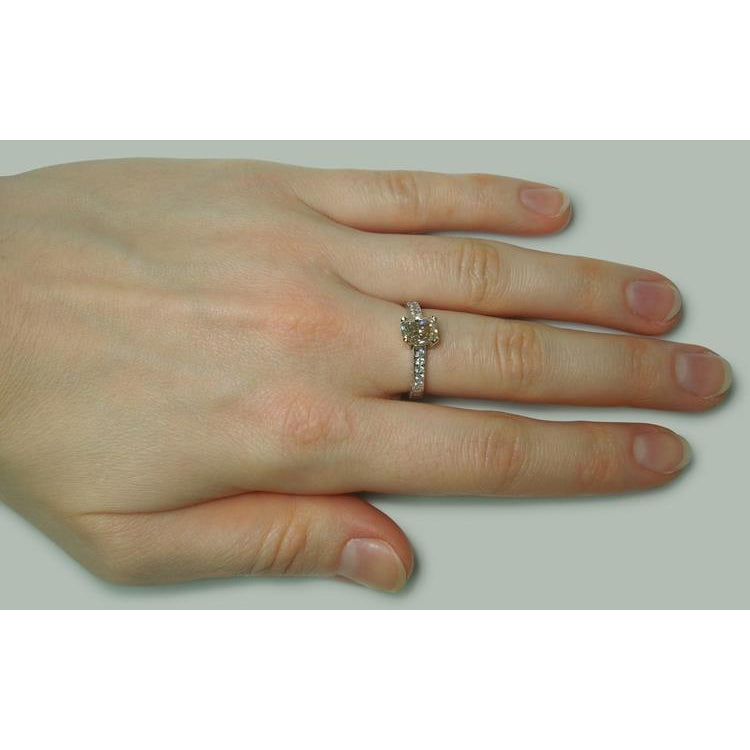 Two Tone Solitaire Ring with Accents