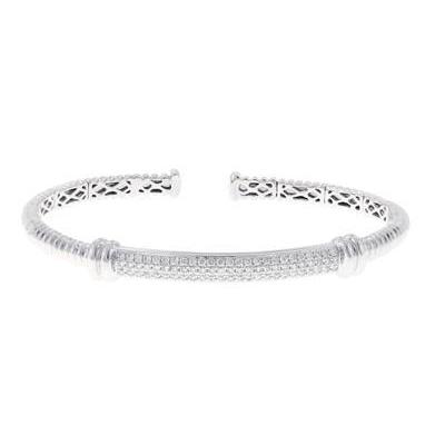 3.75 Ct Brilliant Diamond Ladies Bangle 14K White Gold Bangle