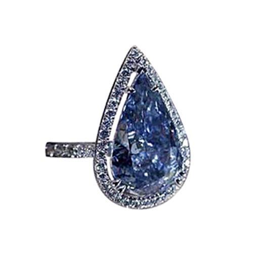 3.75 Ct. Pear Round Diamonds Ring Gemstone White Gold Gemstone Ring