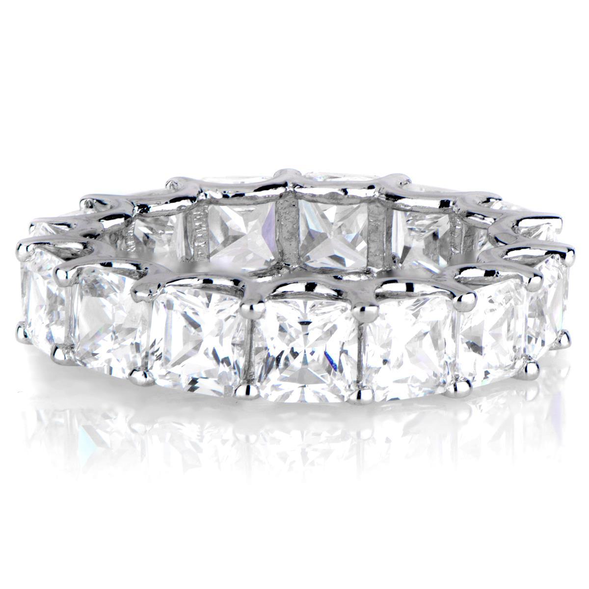 3.75 Ct Princess Cut Diamonds Wedding Eternity Band White Gold Eternity Band