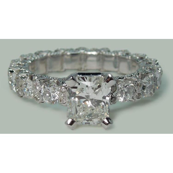 Radiant & Round Diamonds Ring Wedding Anniversary Anniversary Ring