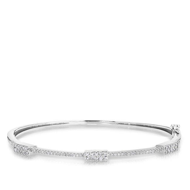 3.75 Ct Round Cut Diamonds Women Bangle Bracelet 14K White Gold Bangle