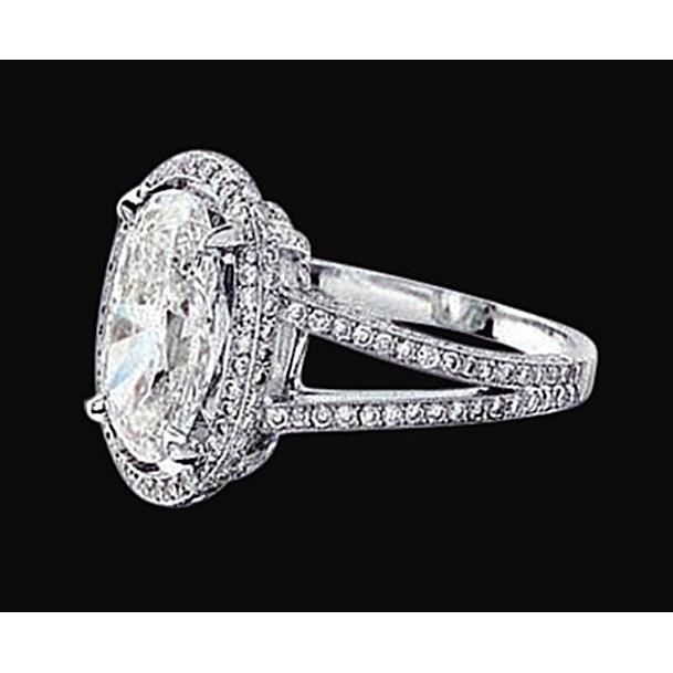3.50 Ct. Oval 2 Row Diamond Royal Engagement Ring